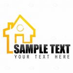 Abstract House with Sample Text